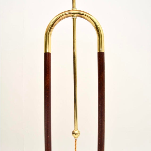 Wood Vintage Swedish Brass and Birch Floor Lamps attributed to Bergboms, 1970s, Set of 2 For Sale - Image 7 of 11