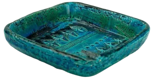 Italian Mid-Century Rimini Blu Ceramic Ashtray attributed to Aldo Londi for Bitossi, 1960s
