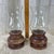 Pair Vintage Italian Wood & Blown Glass Hurricane Candle Holders For Sale - Image 12 of 12