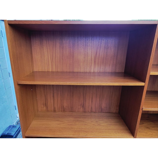 Domino 1970s Domino Møbler Double-Bay 6-Shelf Teak Bookcase For Sale - Image 4 of 15