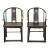 A Pair Antique Chinese Round Back Arm Chairs For Sale