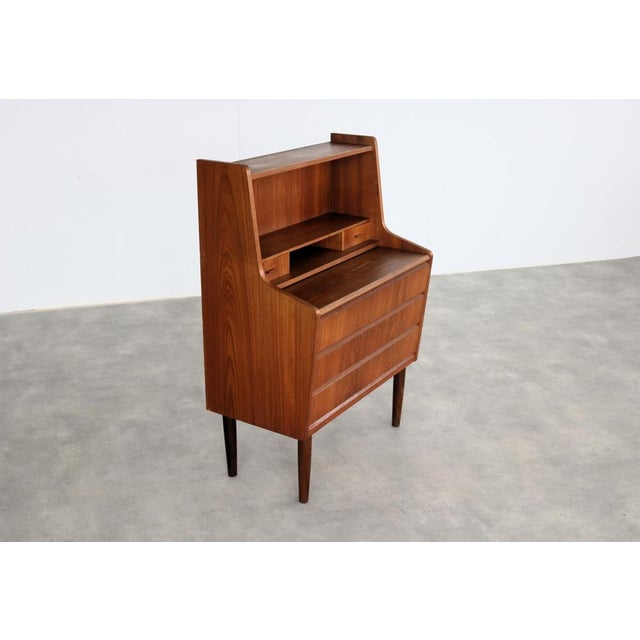 Mid-Century Modern Vintage Danish Secretary in Teak, 1960s For Sale - Image 3 of 9