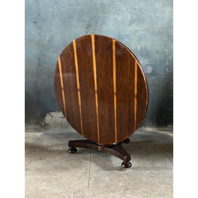 19th Century English Regency Rosewood Tilt Top Center Table For Sale - Image 4 of 10