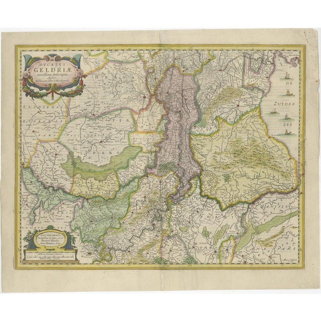 Antique Map of Gelderland and Utrecht in the Netherlands, 1629 For Sale - Image 6 of 7