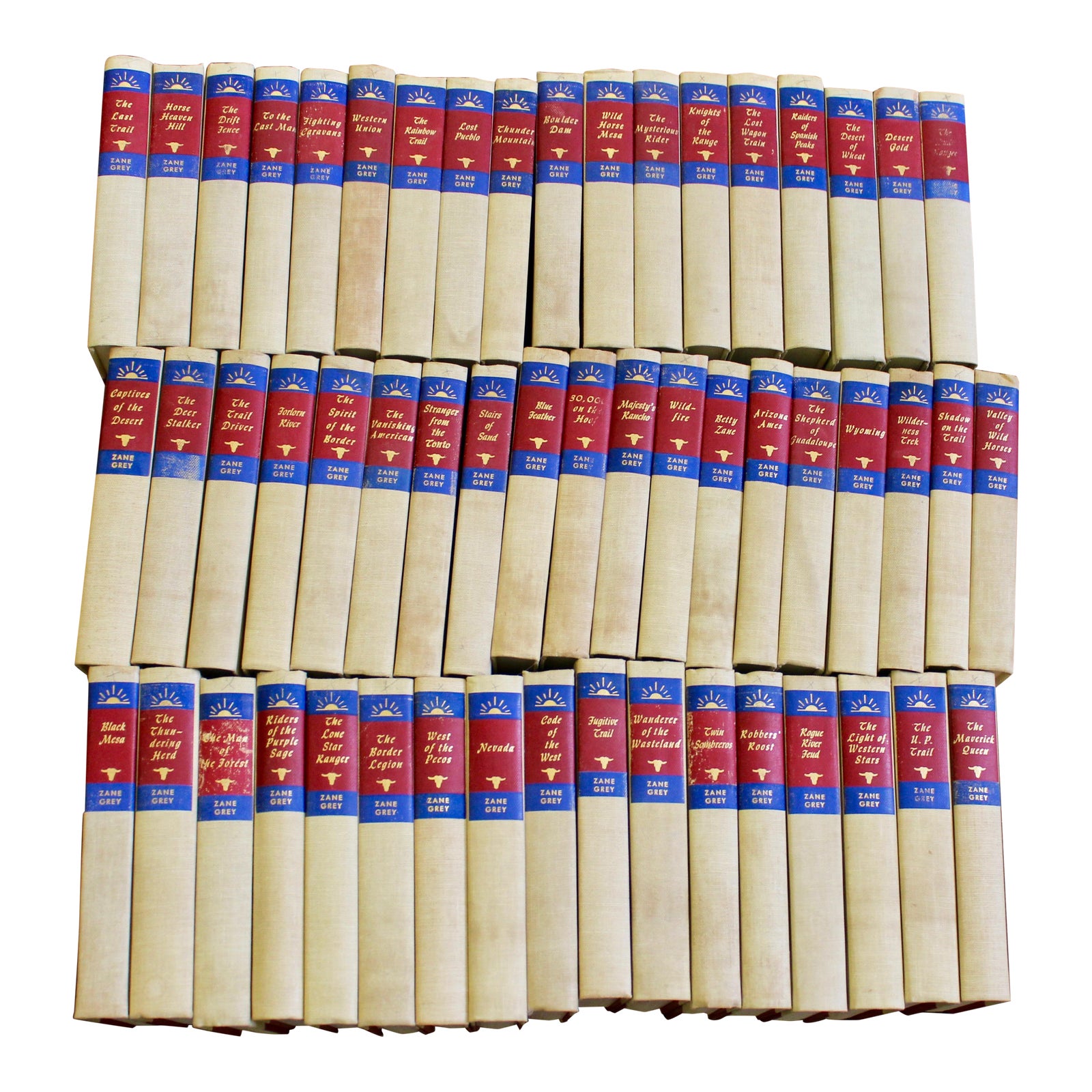 1950s Zane Grey Walter J Black Editions Hardcover Books Set of 57