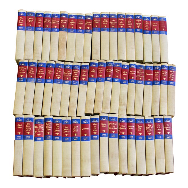 1950s Zane Grey Walter J Black Editions Hardcover Books Set of 57