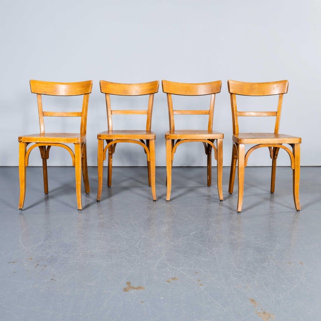 Honey Bentwood Dining Chairs from Baumann, 1950s, Set of 6 For Sale - Image 11 of 12