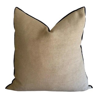 French Stone Washed Linen Accent Pillow With Down Feather Insert For Sale
