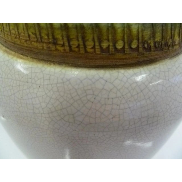 Bitossi 1960s Bagni for Bitossi Italian Modern Crackle Glaze Pottery Vase For Sale - Image 4 of 9