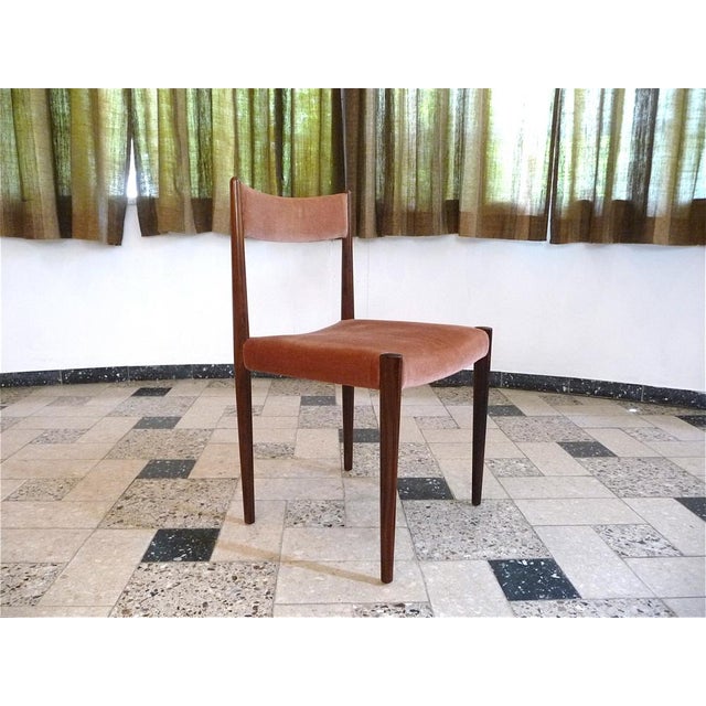 Mid-Century Modern Velvet Dining Chairs from Lübke, Germany, 1960s, Set of 4 For Sale - Image 3 of 18