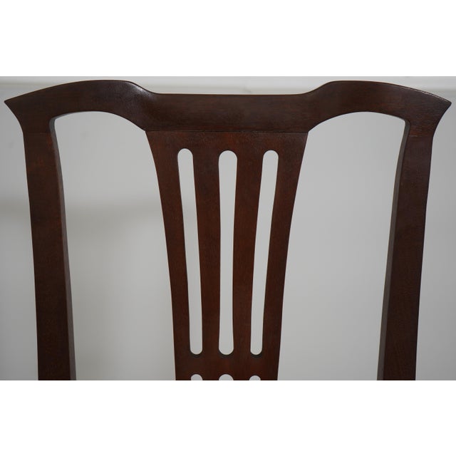 1990s Pair Dennis Bork Williamsburg Style Mahogany Chairs For Sale - Image 5 of 18