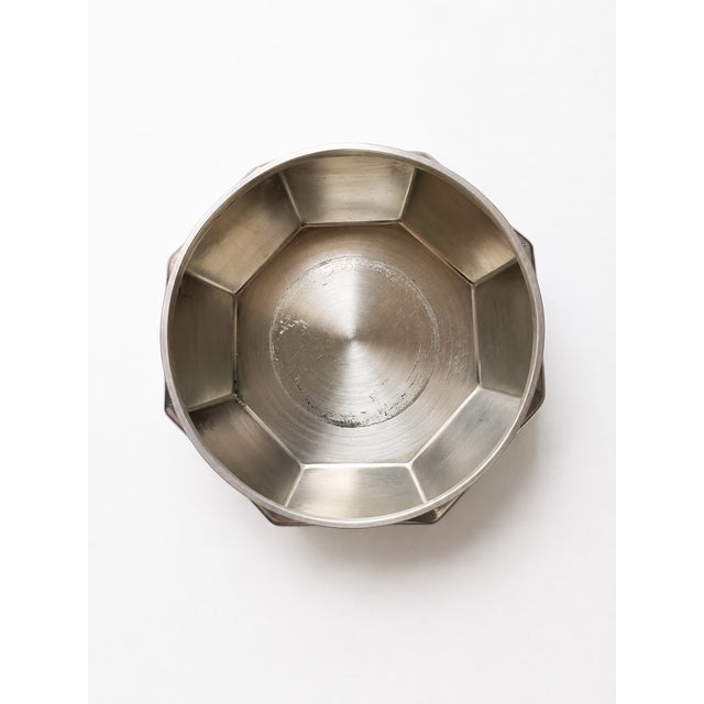 Vintage French Pewter & Glass Flower Frog Vase from Étains du Manoir, 1980s For Sale - Image 6 of 7