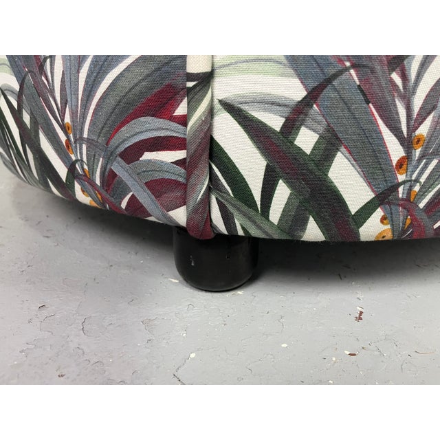 Forest Green Set of Italian Round Armchairs in Floral Fabric, 1970s For Sale - Image 8 of 9