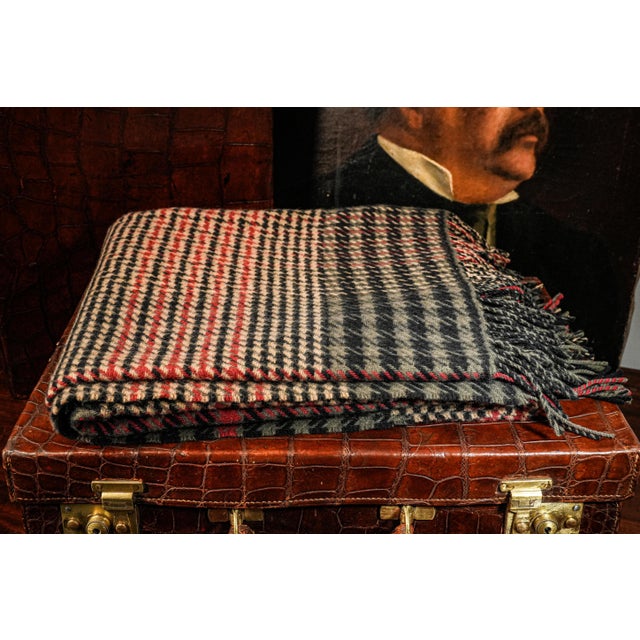 Cabin Luxurious Ralph Lauren Home Double Rl RRL Cashmere Lambswool Plaid Pattern Throw Blanket Home Decor For Sale - Image 3 of 10