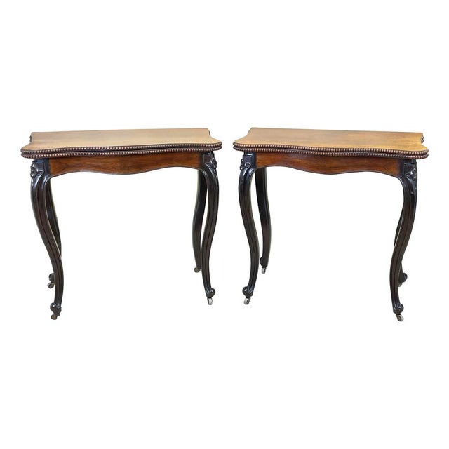 19th Century Rosewood Card Tables, 1860, Set of 2 For Sale - Image 13 of 15