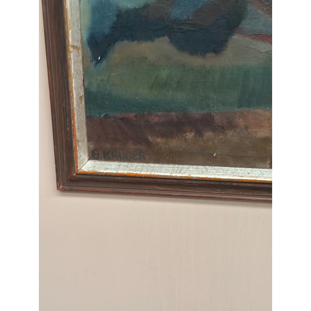 Britta Krüger, Large Landscape with Trees, 1960s, Oil on Canvas, Framed For Sale - Image 6 of 18