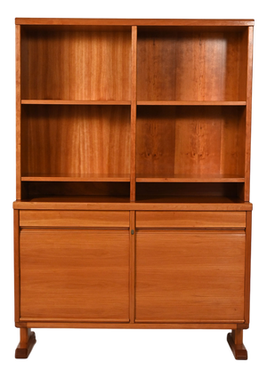 Scandinavian Bookcase with Sideboard and Open Shelves, 1950s