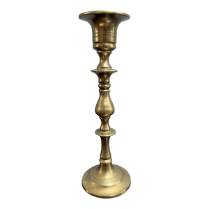 19th Century English Turned Brass Candlestick