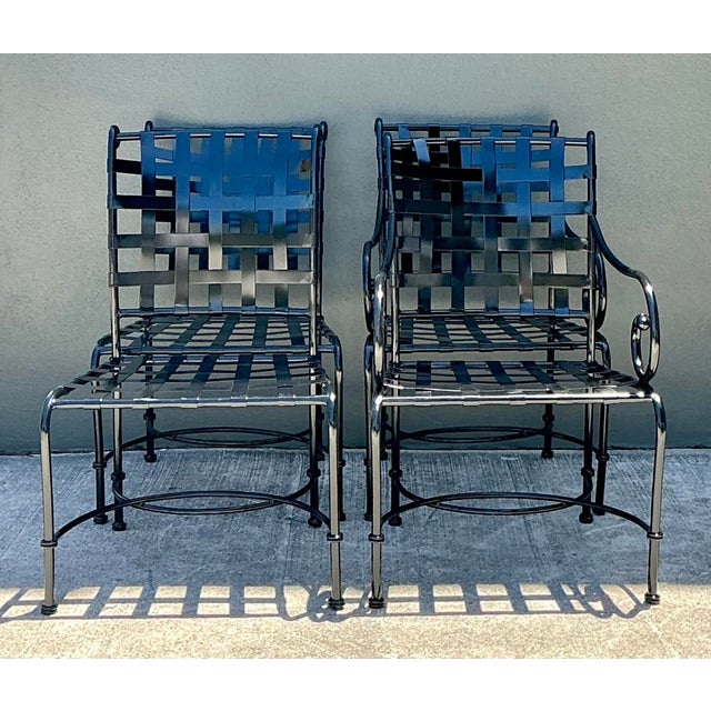 Vintage Brown Jordan Wrought Iron “Florentine” Dining Chairs - Set of 4 For Sale - Image 10 of 12