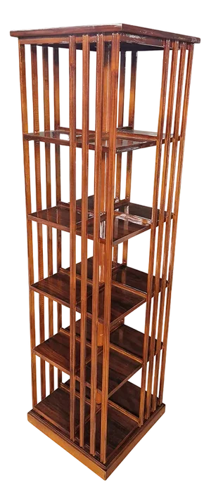 Quadrangular Revolving Bookcase in Walnut, 1980s