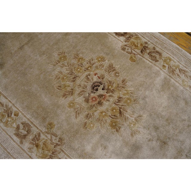 1980s Light Gray Floral Vintage Chinese Silk Rug 3' X 5'2" Handknotted Wool Carpet For Sale - Image 18 of 18