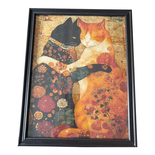 Framed 8x10 Klimt Inspired Cat Print Art #Catlovers For Sale