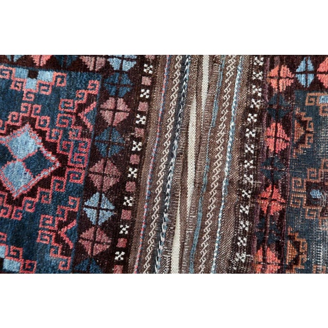 Textile 1900s Handmade Collectible Antique Afghan Baluch Saddle Bag For Sale - Image 7 of 10