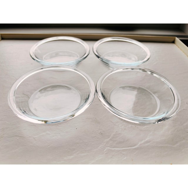 Contemporary 90's Clear Glass Dessert Bowls S/4 For Sale - Image 3 of 3