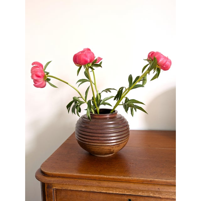 1960s Vintage Brutalist Ceramic Globe Vase, 1960s For Sale - Image 5 of 15