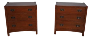 Pair of Stickley Mission Oak 3 Drawer Chests