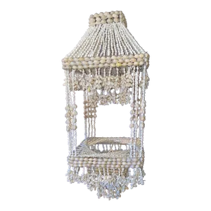 Vintage Boho Seashell Hanging Plant Chandelier