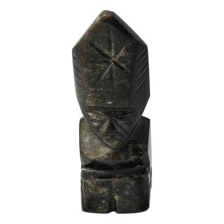 Obsidian Mayan Aztec Inca Figure, 1980s For Sale