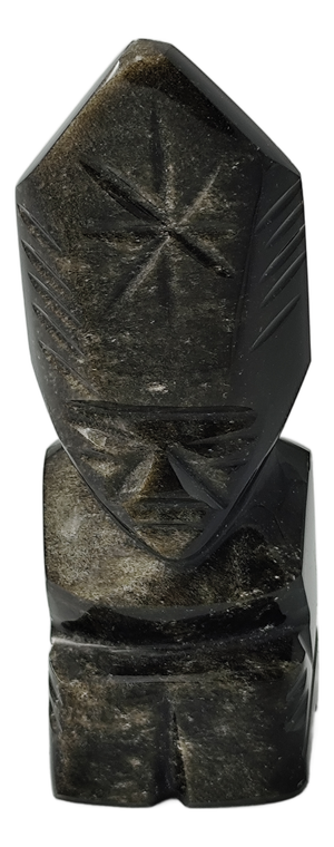 Obsidian Mayan Aztec Inca Figure, 1980s