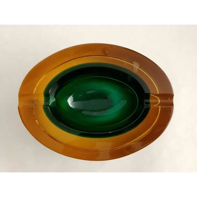 Goldenrod Large Murano Sommerso Glass Ashtray by Seguso, 1960s For Sale - Image 8 of 12