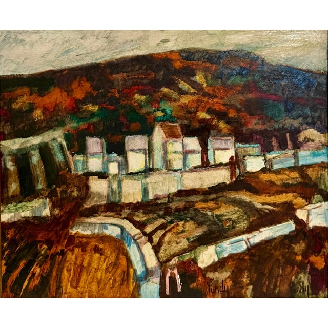 Brown Donald Roy Purdy, Modernist Oil Painting Donald Roy Purdy Village on a Hillside Fauvist Colors For Sale - Image 8 of 11