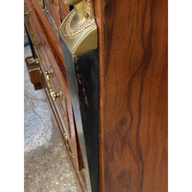 Mid 20th Century French Empire Style Commode Caryatid Bronze Figural Columns & Pink Marble For Sale - Image 13 of 14