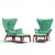 Adrian Pearsall for Craft Associates Mid Century Model 2231 Walnut Lounge Chairs - Pair with Ottomans The chair measures:...