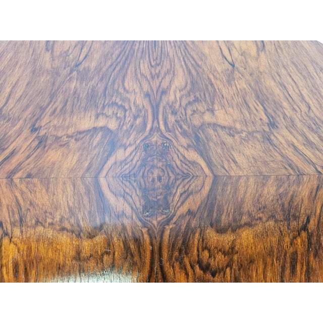 Wood Art Deco Round Coffee Table in Walnut, 1940s For Sale - Image 7 of 18