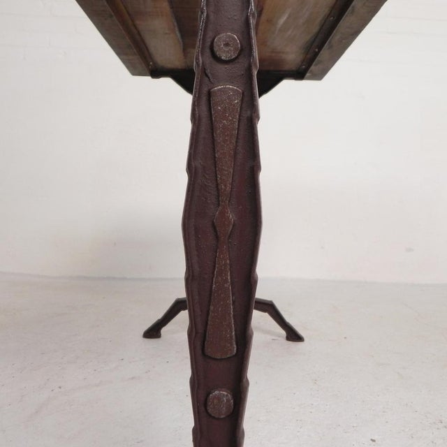 Bistro Table with Oak Top on a Cast Iron Frame, 1930s For Sale - Image 16 of 18
