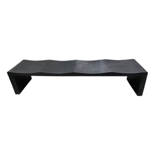 Andrianna Shamaris Impressive Long Charred Wave Bench For Sale