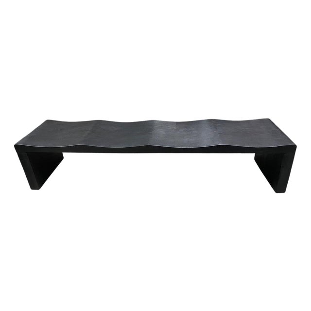 Andrianna Shamaris Impressive Long Charred Wave Bench For Sale