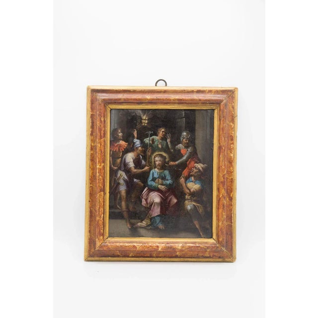 Italian Artist, The Mockery of Christ, Late 1600s, Oil on Copper, Framed For Sale - Image 11 of 11