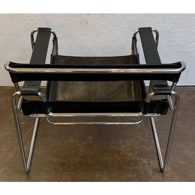 Modernist Leather Chair With Chrome Frame For Sale - Image 12 of 13