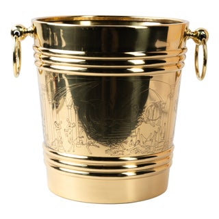 Vintage Brass Champagne Bucket, 1920s For Sale