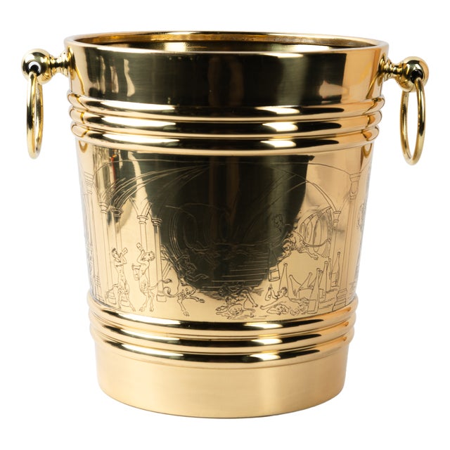 Vintage Brass Champagne Bucket, 1920s For Sale