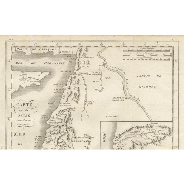 Antique Map of Syria, Mount Lebanon and Palestine, 1760s For Sale - Image 3 of 10