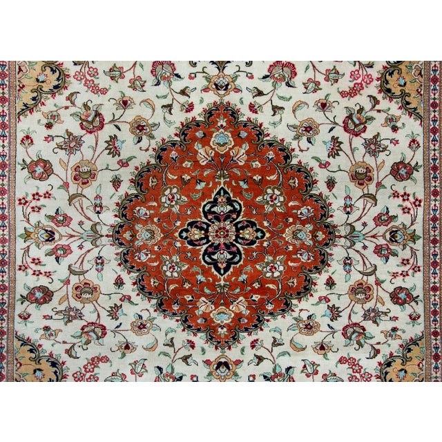 Vintage Persian Silk Qum Rug For Sale - Image 13 of 14