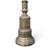 Tall Gothic Revival table lamp cast in heavy metal with finely rendered medieval figural reliefs. The form references a...