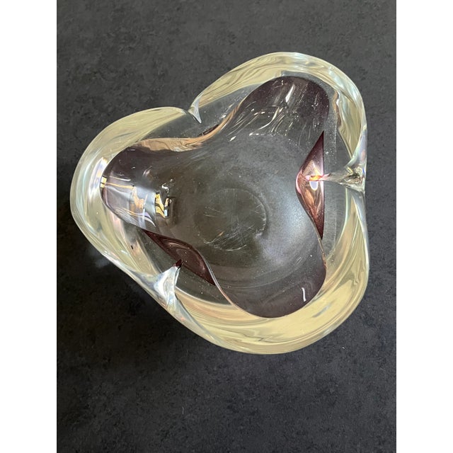 Large Transparent and Purple Murano Bowl, 1960s For Sale - Image 7 of 10
