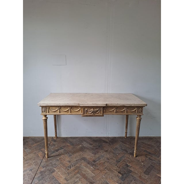 Louis XVI Style Gilt Console Table, 1890 For Sale - Image 6 of 8